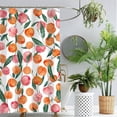 thumbnail image 3 of 84 Inch Wide Peach Shower Curtain Sets Pink Peach Fruits Shower Curtain Modern Bathroom Decoration Curtain 84"×72" with 12 Hooks Waterproof Bathroom Accessories, 3 of 6