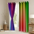 thumbnail image 3 of Rainbow Ombre Curtains & Drapes Blue Red Yellow Green Abstract Curtains ,Geometry Striped Curtains 30%-50% Blackout Neon Stripe Window Curtain for Living Room, 3 of 6
