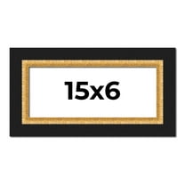15x6 Frame Gold Real Wood Picture Frame Width 2.25 Inches | Interior Frame Depth 0.5 Inches |