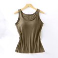 thumbnail image 2 of Women's Seamless Camisole Tank Top with Soft Chest Pad, Wire-Free Summer Essential for Comfortable Layering,Army Green L, 2 of 5