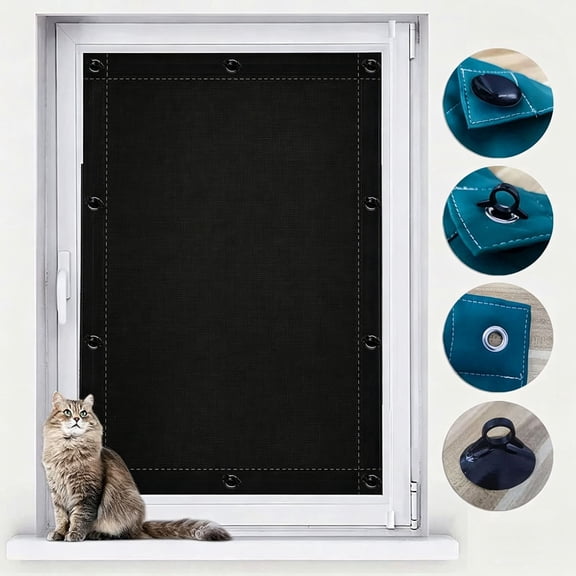 Portable Suction Cup Blackout Curtain,100% Light Blocking No Drill Window Shade, Heat Insulation Window Cover, Reusable Foldable Blackout Blinds for Bedroom Nursery Dorm Travel Hotel