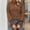 Coffee, variant on Women's Fall Crew Neck Pullover Sweater Cute Long Puff Sleeve Knit Sweater Pompom Top Womens Long Sleeve Top plus Size Shirts for Women 4x Women Tops And Blouses Long Sleeve Acting Pro Tunic Long T