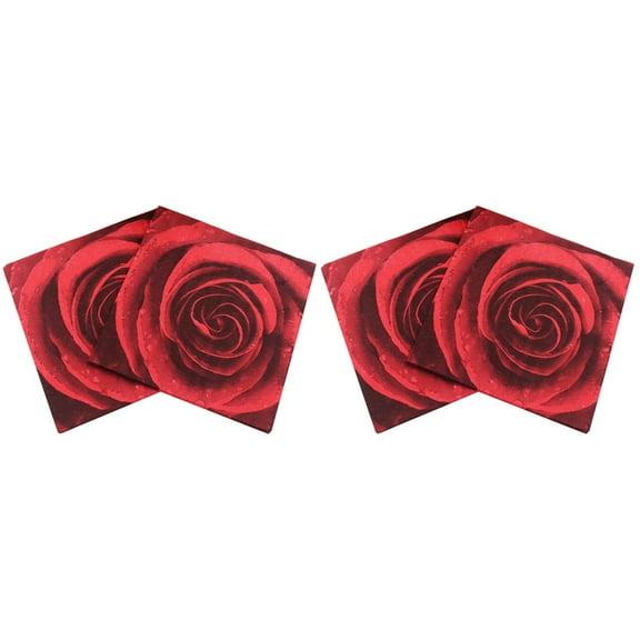 40 Sheets 33x33cm Red Rose Printing Napkin Disposable Paper Napkins Party Supplies for Valentine's Day