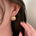 thumbnail image 4 of Fiudx Colgantes Geométricos, Tachuelas Doradas Retorcidas, Accesorios de Disco Texturizado, Moda Femenina Moderna, Uso Informal para Fiestas, Estilo Cómodo, Incluye 2 Pares, 4 of 5