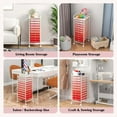 thumbnail image 6 of Costway 10 Drawer Rolling Storage Cart Scrapbook Paper Office School Organizer Gradient Pink, 6 of 9