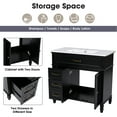 thumbnail image 2 of 36" Bathroom Vanity with Sink, Black Bathroom Cabinet with Drawers, Solid Frame and MDF Board, One Package, 2 of 10