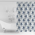thumbnail image 2 of Shower Curtain, Seamless Marine Blue Starfish Waterproof Shower Curtain Set with Hooks for Bathroom Showers,Stalls and Bathtubs,72x84In Summer Ocean Life on White, 2 of 7
