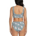 thumbnail image 3 of Wukai Cartoon Poodle Dog Women's Bikini Set Two Piece,wimsuit High Waisted V Neck Twist Front Adjustable Spaghetti Straps Bathing Suit-X-Large, 3 of 7