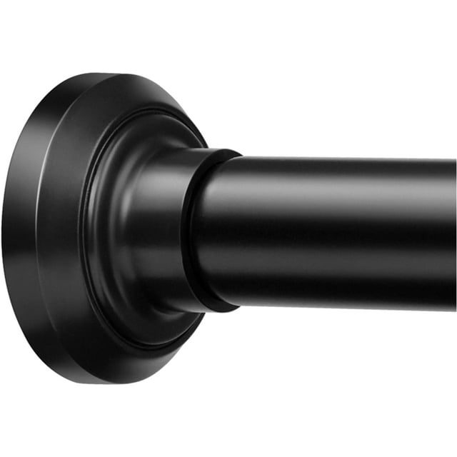 Tringle de Rideau de Douche Noir Mat Sans Perçage 30 à 76 Pouces, Tringle de Douche à Tension en Acier Inoxydable à Ressort Réglable de 1 Pouce Sans Perçage pour Salle de Bain, Garde-Robe, Fenêtre