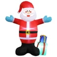 thumbnail image 3 of Papá Noel inflable navideño, decoración para exteriores, resistente a la intemperie, grande, luminoso, de 4,9 pies de alto, decoración navideña inflab, 3 of 8