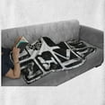 thumbnail image 5 of New York Soft Flannel Fleece Blanket, American City Typography in Murky Tones USA Urban Logo Emblem States, Cozy Plush for Indoor and Outdoor Use, 70" x 90", Charcoal Grey and White, by Ambesonne, 5 of 5