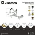 thumbnail image 4 of Kingston Brass KS3243AX Vintage Double-Handle Wall Mount Bathroom Faucet, Antique Brass, 4 of 5