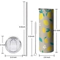 thumbnail image 5 of Lemon Slim Tumbler with Lid Straw Double Wall Travel Cups Decorative 20 oz Tumbler for Spring Summer Birthday Christmas, 5 of 7