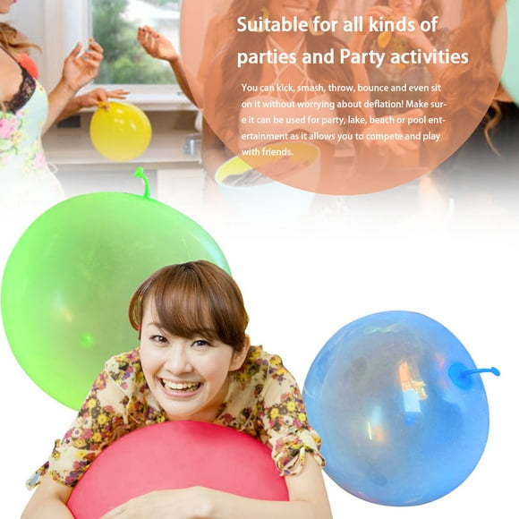 fashionhome Bubble Ball TPR Inflatable Round Ball Children Toy Wobble Transparent Bubble Ball, S, Blue