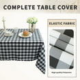 thumbnail image 4 of Sterakm Checkered Tablecloth for Rectangle Tables, Gingham Polyester Table Cloth, Wipeable Reusable Hand Washable Tablecloths, Black and White, 63"×55", 4 of 8
