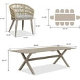 thumbnail image 3 of PURPLE LEAF 11 Pieces Patio Dining Set, Rectangular Aluminum Outdoor Table and 10 Wicker Chairs with Cushions for Garden Kitchen and Porch, Champagne, 3 of 8