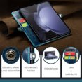 thumbnail image 4 of 1pc Phone Case With Luxury Retro Flip Artificial Leather Case For Samsung Galaxy Z Fold 5 5G Fold5 Wallet With Card Holder Shockproof Cover, 4 of 5