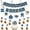 Blue, variant on 8Pcs Festive Graduation Hanging Decor Campus Themed 2D Indoor Ornament Collection for Party Banners and Academic Celebration Dining Events