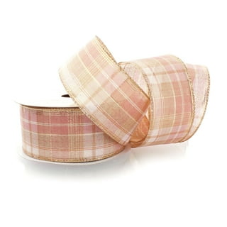 Ribbon Traditions Small Check Gingham Plaid Wired Ribbon 2 1/2 by 25 Yards  - Red 