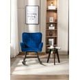 thumbnail image 2 of Modern Rocking Chair with Button Tufted, Velvet Accent Living Room Chair with Arm and Soft Cushion for Nursery, Aparment, Navy, 2 of 7