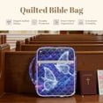 thumbnail image 7 of Xixirimido Quilted Bible Cover Bible Case for Women, Large Bible Carrying Case with Handle, Bible Study Supplies & Christian Gift for Men, Blue Butterfly Galaxy, 7 of 7