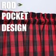 thumbnail image 2 of Haperlare 52"x15" Kitchen Valance Curtain Farmhouse Buffalo Check Gingham Pattern Light Filtering Bathroom Window Curtains for Bedroom, Red Black, 1 Panel, 2 of 7