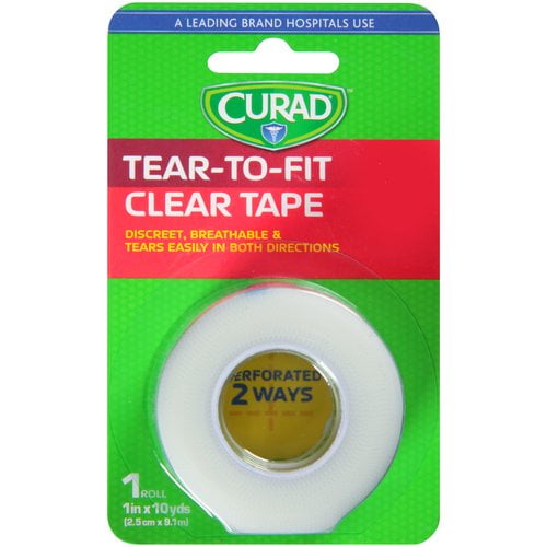 Curad TearToFit Clear First Aid Tape 1in x 10yd