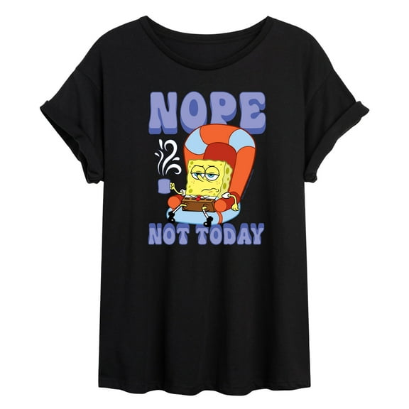 SpongeBob SquarePants - Not Today Spongebob - Juniors Ideal Flowy Muscle T-Shirt