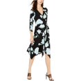 thumbnail image 1 of INC Vestido cruzado floral para mujer, negro, extragrande, 1 of 2