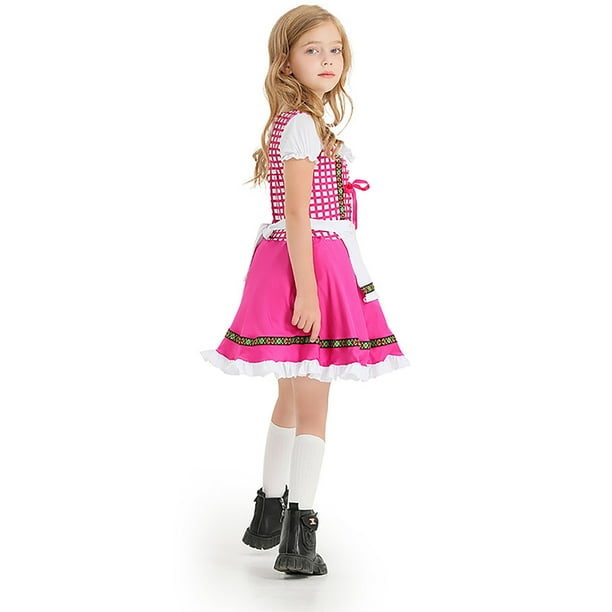 XQYLOS Robe Dirndl Allemande pour Filles, Robe Bavaroise