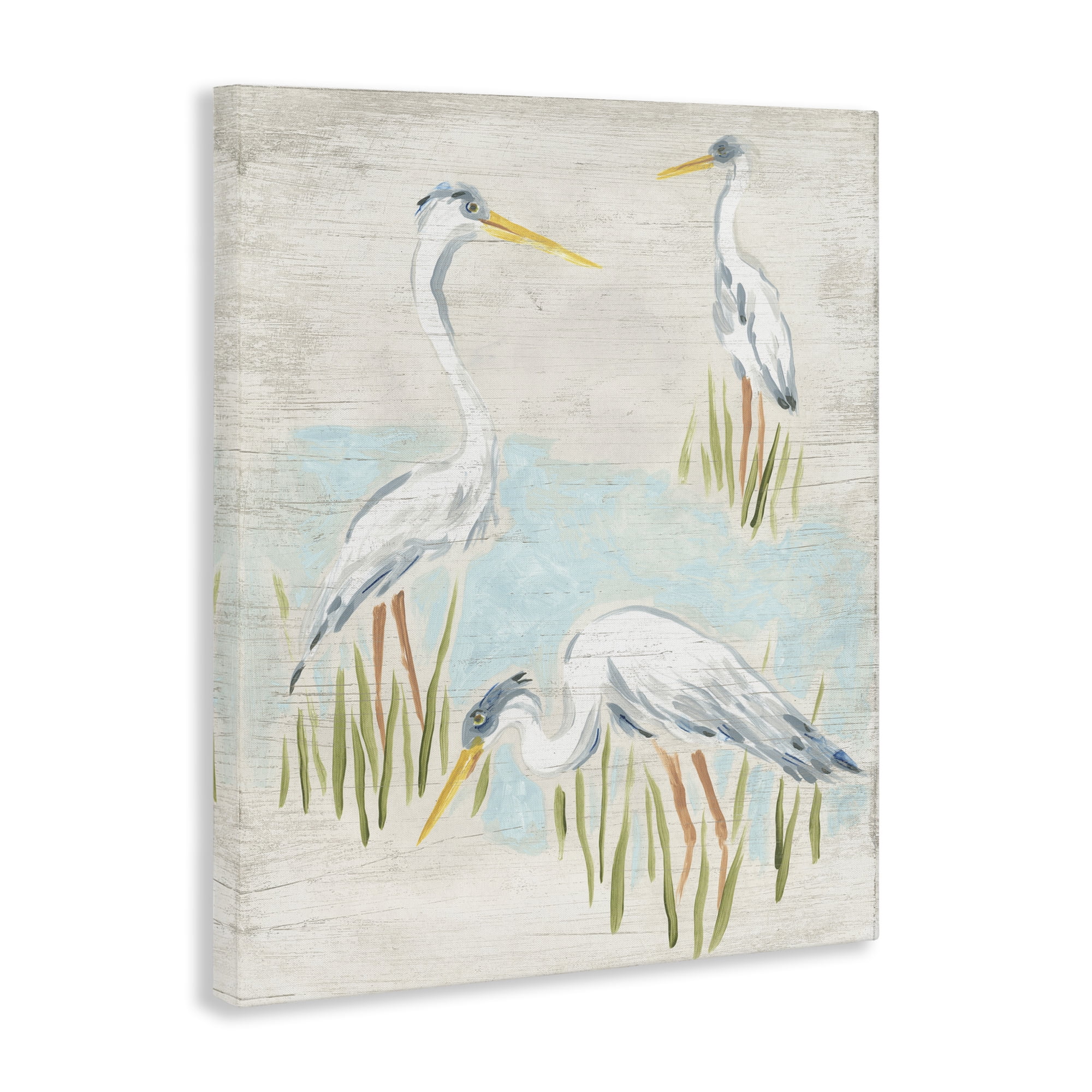 Stupell Industries Nautical Heron Trio Animals & Insects Painting Gallery Wrapped Canvas Art Print Wall Art, 24 x 30