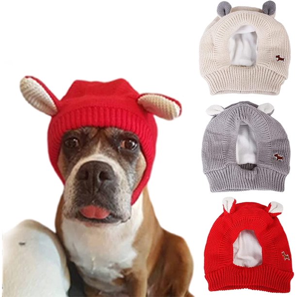 Walbest Ears for Dogs, Dog Ear Muffs Noise Protection, Pet Christmas Warm Caps Puppy Cat Hat