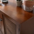 thumbnail image 2 of Art Leon Home Sideboard Buffet Cabinet Rattan Decoration Wood Finish Brown, 2 of 8
