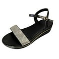 thumbnail image 2 of AXXD Women Black Sandals Clearance Under $10 Flat Shoes Ladies Beach Sandals Summer Non-Slip Causal, 2 of 4