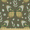 thumbnail image 2 of Ambesonne Moth Boho Fabric by the Yard Upholstery, Earthy Witchcore Wings, 2 Yards, Umber Sand Brown Pearl, 2 of 5