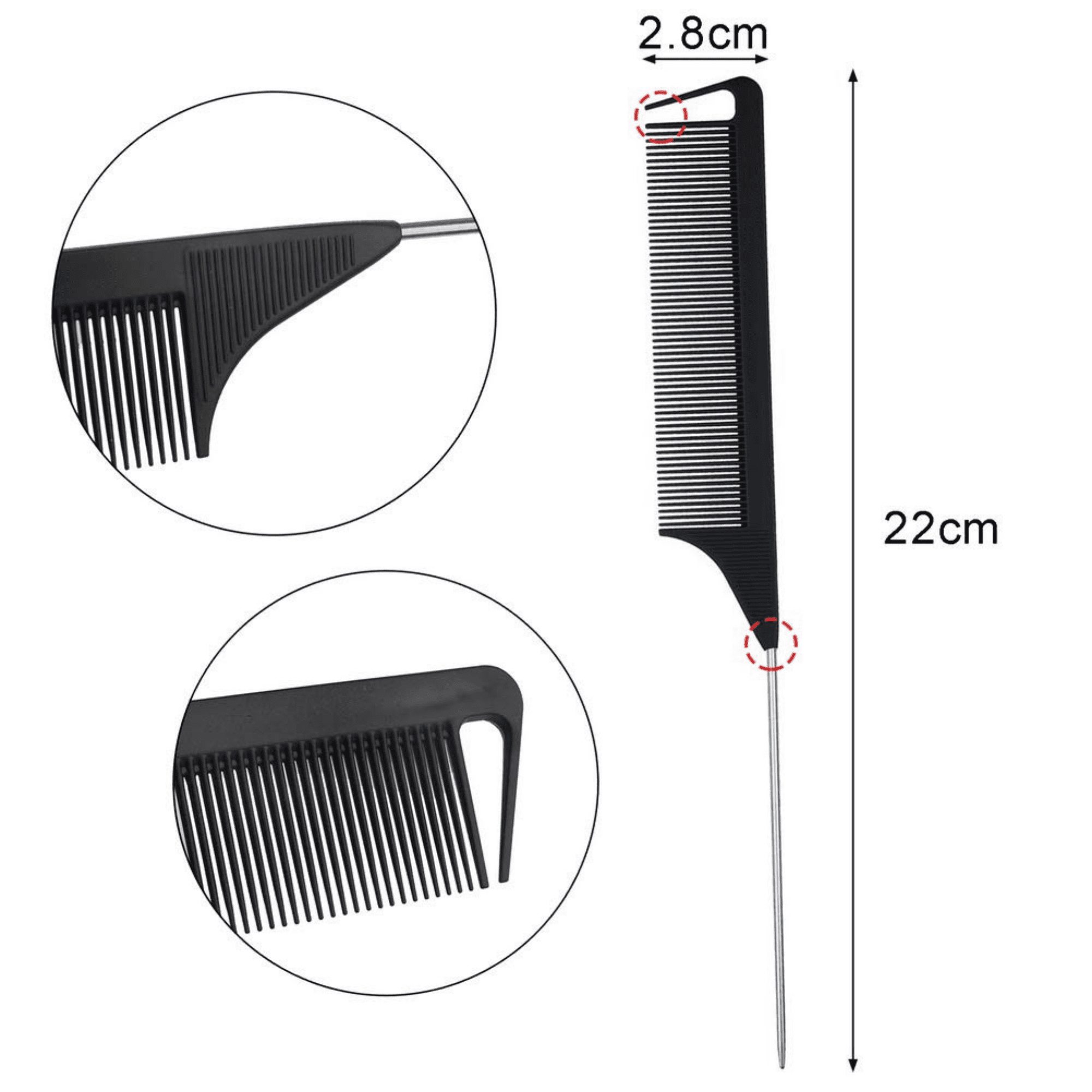 BTL - Braiding Metal Pin Tail Comb