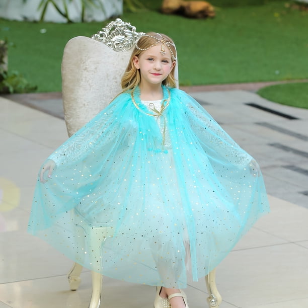 Capa de chal para niña de Navidad 2021, disfraz de princesa Aisha de Frozen para niña