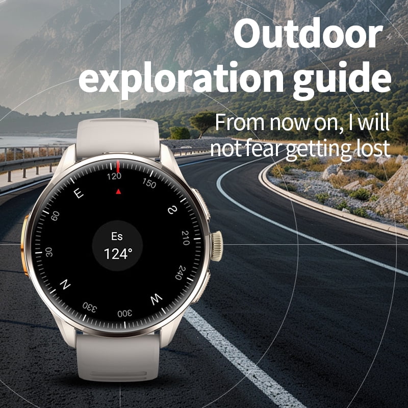 E EYAFA Android Smart Watch H100 with SIM Card Slot for Men and Women 1.8 inch Amoled Screen 3GB RAM+32GB ROM-Silver