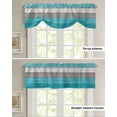 thumbnail image 4 of Tie Up Valance Curtain for Kitchen,Country Wood Board Gray Urquoise Rod Pocket Short Curtains Adjustable Tie-Up Shade Valances,Vintage Gradient Plank Window Treatment for Bathroom Living Room Bedroom, 4 of 8