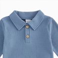 thumbnail image 4 of HFHAPW Baby Boy Clothes Fall Winter Outfits Waffle Solid Color Long Sleeve Waffled Sweatshirt Pants 2Pcs Fall Clothing Set 0 6 12 18 Months 2T 3T 4T 5T 6T 7T 8T 9T(Blue,6-12 M), 4 of 5