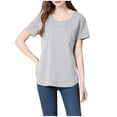 thumbnail image 4 of Jamicy Pregnancy Tops for Summer Women's Solid Color Nursing Clothes Short Sleeved T-Shirts for Pregnant Women Nursing Clothes Plus Size, 4 of 6