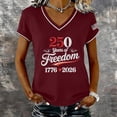 thumbnail image 2 of MEICHEN Women's 250Th Anniversary Print V Neck T Shirt 250Th Anniversary Tshirt Patriotic Tee Summer Essentials Tops for Women, 2 of 4
