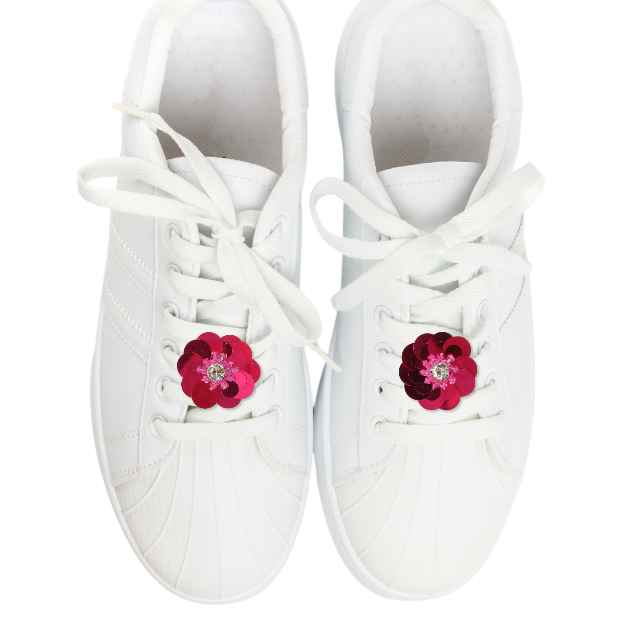 Unique Bargains Stylish Shoelace Charms for Personalization Rose Red