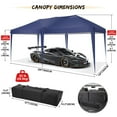 thumbnail image 6 of SONGMY 10x20ft Heavy Duty Pop Up Canopy Party Tent Waterproof UPF50+ Height Adjustable Commercial Instant Shelter with Wheeled Carry Bag for Outdoor Events C - Dark Blue 10x20 with 6 Sidewalls, 6 of 14