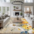 thumbnail image 3 of 8'x10' Area Rugs, Daisy Spring Floral Indoor Outdoor Area Rug for Living Room Bedroom, Farmhouse Botanical Bees Elegant Washable Bathroom Rugs Kitchen Floor Carpet Mats Home Decor Aesthetic, 3 of 8