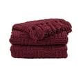 thumbnail image 5 of Home Soft Things Cable Tweed Throw - Burgundy - 60" x 80" Jumbo, 5 of 9