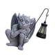 thumbnail image 3 of Escultura de estatua de gárgola de jardín con luz solar, impermeable, lámpara de figura aterradora, adorno de iluminación para parterres de flores,, 3 of 8
