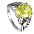 thumbnail image 4 of Simulated Peridot Oval Cutout Ring .925 Sterling Silver Band Green CZ Jewelry Female Size 7, 4 of 4