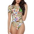 thumbnail image 1 of Fotbe Owl Back To School Body de Mujer con Cuello Redondo y Mangas Cortas, Sin Mangas Ajustado, Suave, Cómodo y Básico-Small, 1 of 7