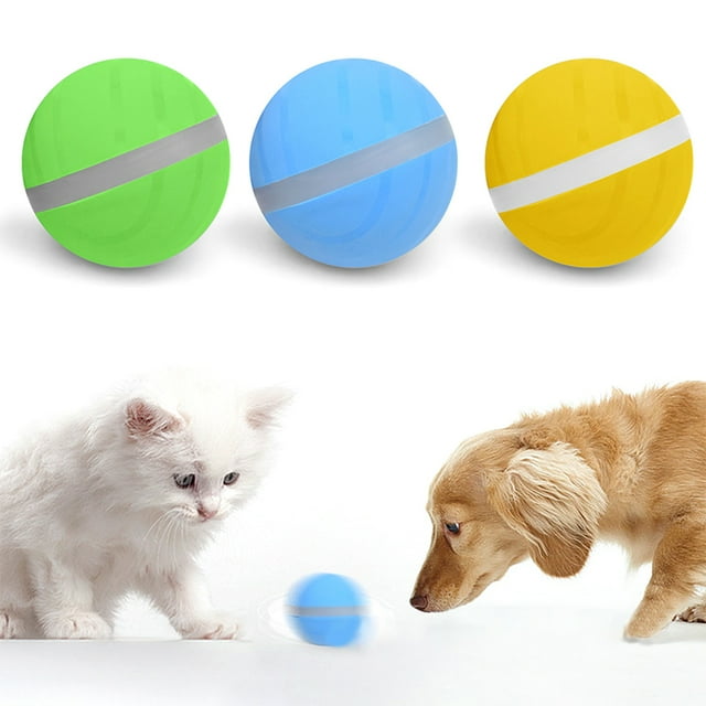 Flmtop Waterproof USB Rechargeable Interactive Pet Balls Cats Dogs LED Light Flash Toy Blue